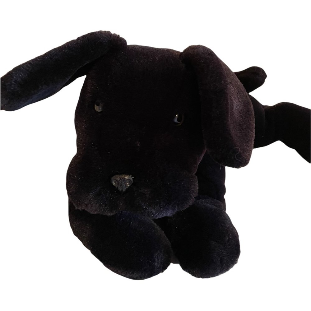 America Wego 24” Lying Black Labrador Plush Stuffed Dog Animal Toy  #8186 @1991.